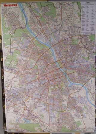 Warszawa. Plan miasta. Mapa ścienna 1:28 000