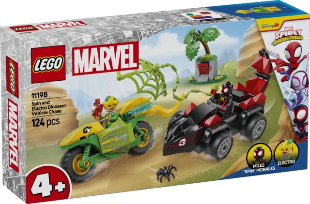 LEGO Spidey Pościg Spina za Electro w dinopojeździe 11198