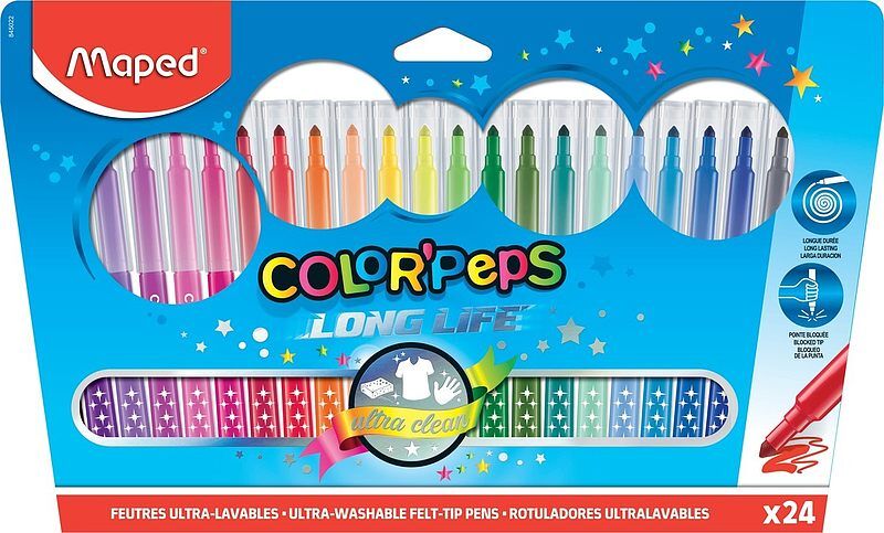 Flamastry Colorpeps trójkątne 24 sztuki