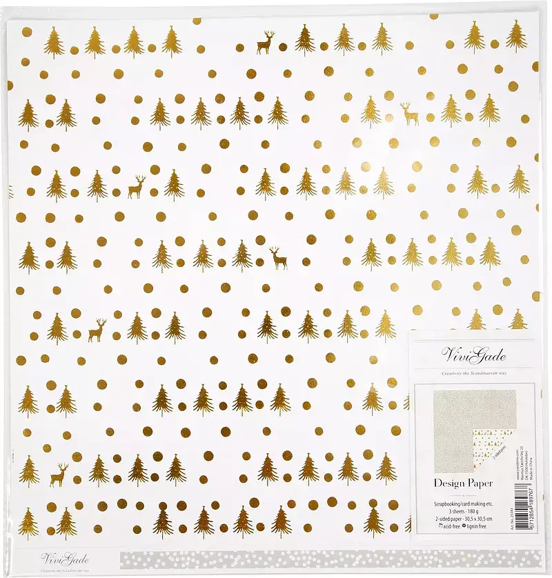Papier ozdobny deer and dots 30,5x30,5cm 180g 3 arkusze edycja limitowana