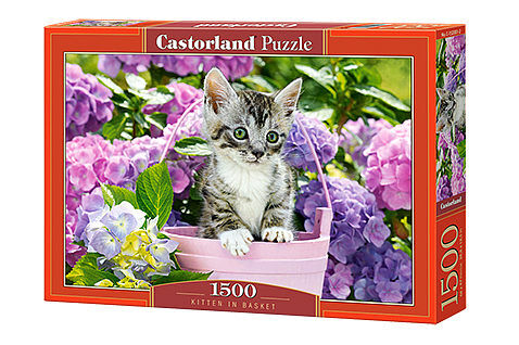 Puzzle 1500 kociak w koszyku c-152001-2
