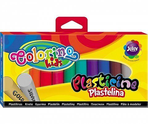 Plastelina colorino kids 12 kolorów złota srebrna