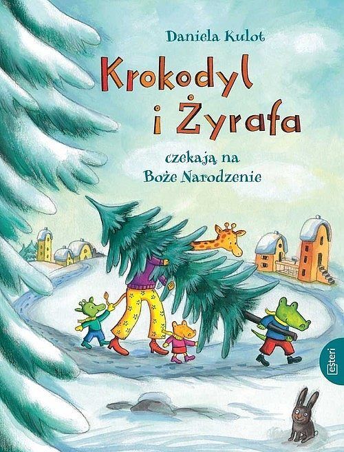 Krokodyl i żyrafa czekają na Boże Narodzenie