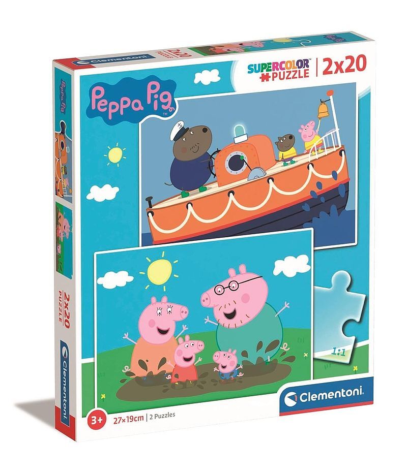 Puzzle Super kolor Świnka Peppa  2 x 20