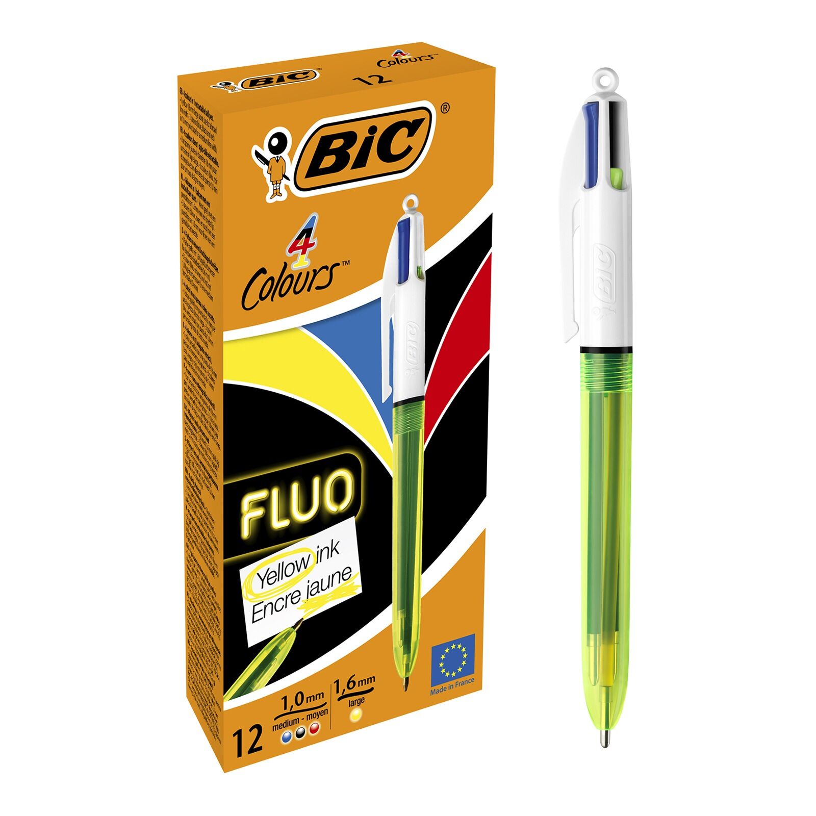 Paczka Długopis BIC 4 Colours Fluo 12szt.