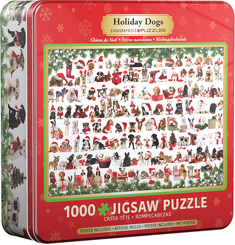 Puzzle 1000 tin holiday dogs 8051-0939