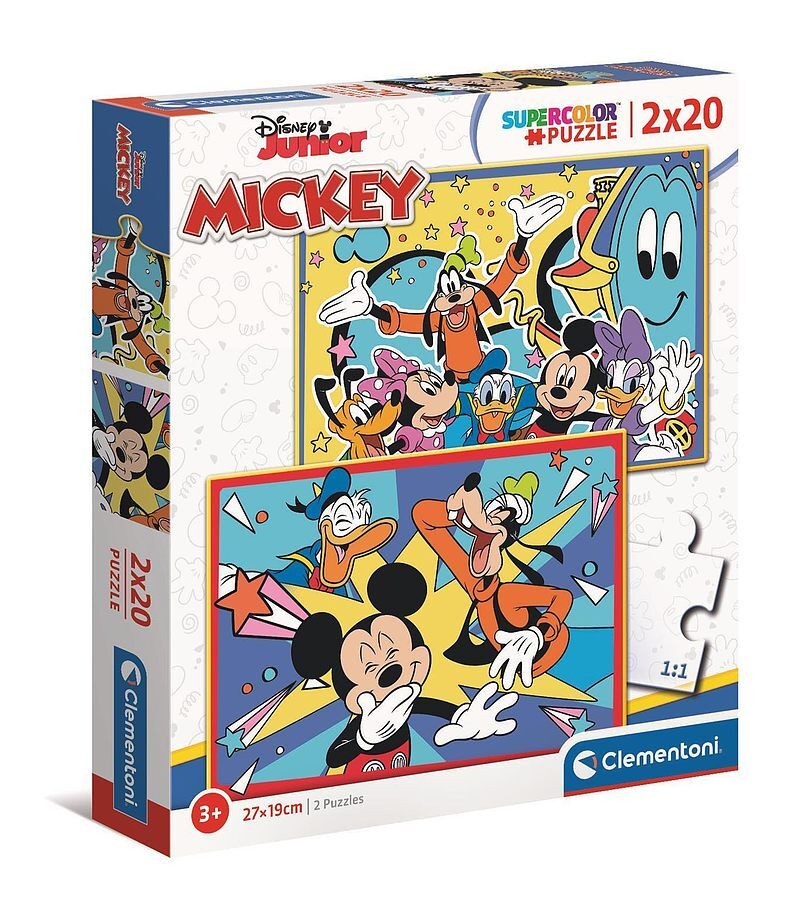 Puzzle 2x20 Super Color Mickey and Friends
