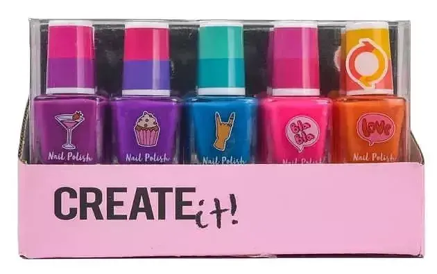 Zestaw lakierów do paznokci zmieniający kolor create it! 5 kolorów