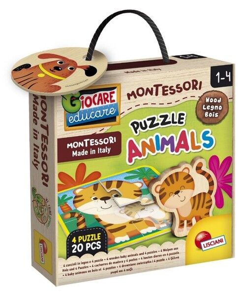 Montessori Baby Wood Puzzle ze zwierzętami