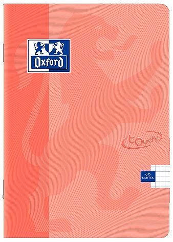 Zeszyt a5 60k kratka oxford touch pastel koralowy pakiet 5 sztuk
