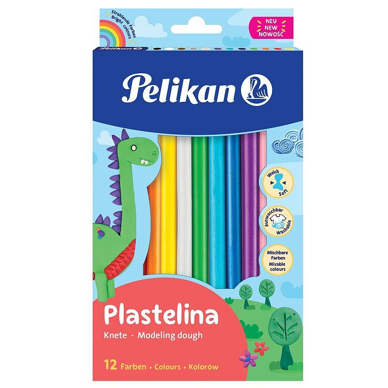 Plastelina pelikan 200gr 12 kolorów