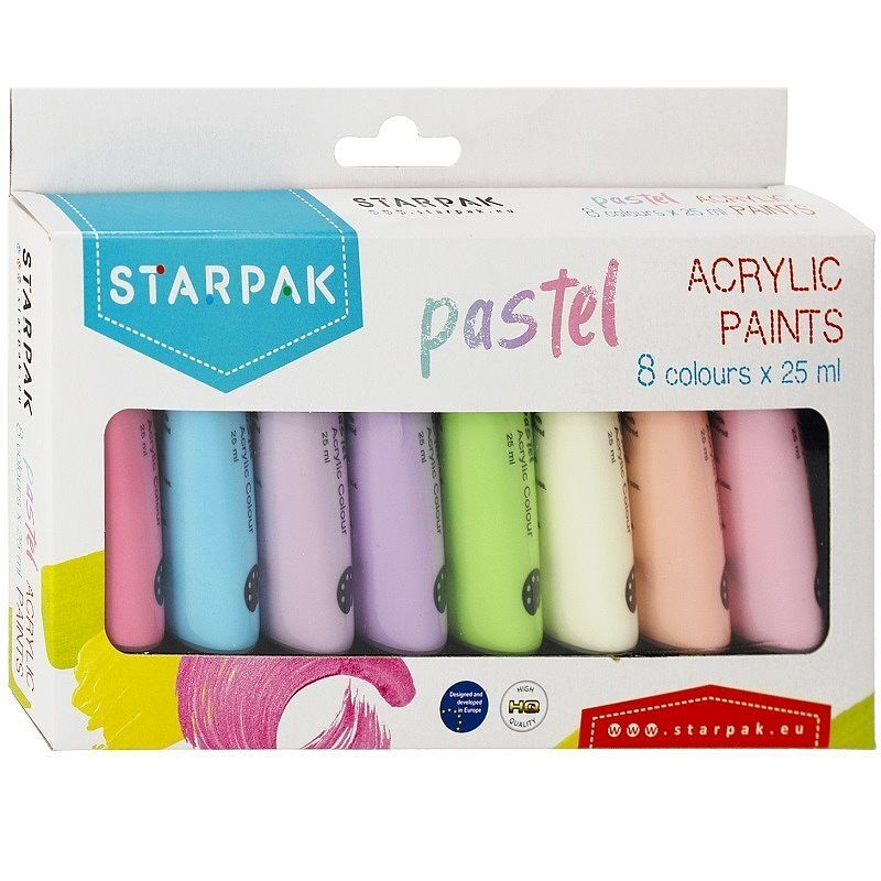 Farby akrylowe pastelowe 25ml 8 kolorów