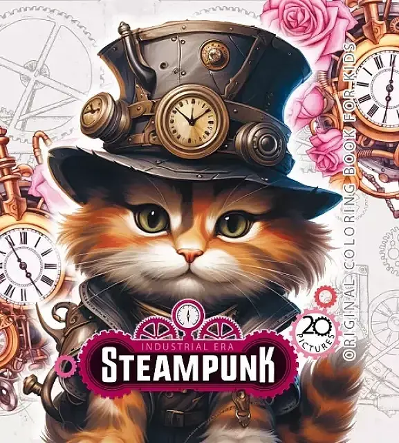 Kolorowanka usztywniana steampunk kot