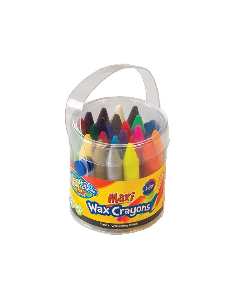 Kredki świecowe colorino kids wiaderko maxi 24 kolory