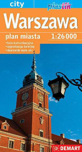Warszawa plan miasta 1:26000. Mapa samochodowa plastik