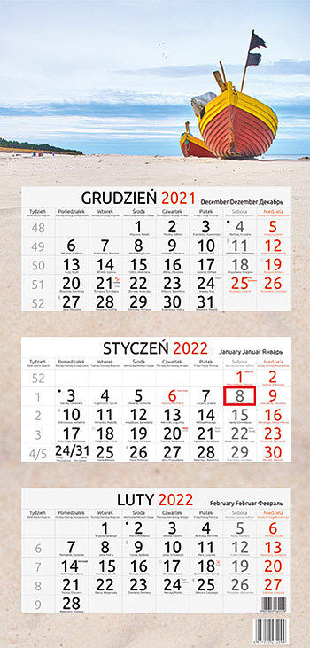 Kalendarz trójdzielny 2022 łódź