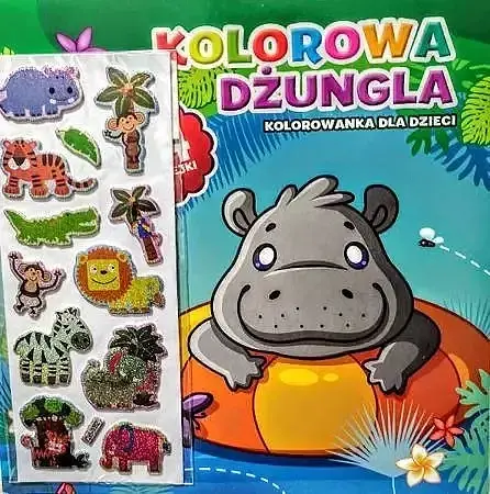 Kolorowa dżungla hipopotam