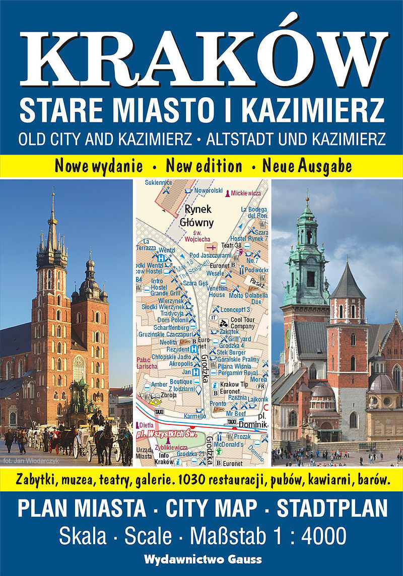 Kraków. Stare miasto i kazimierz. Plan miasta 1:4000 wyd. 2023