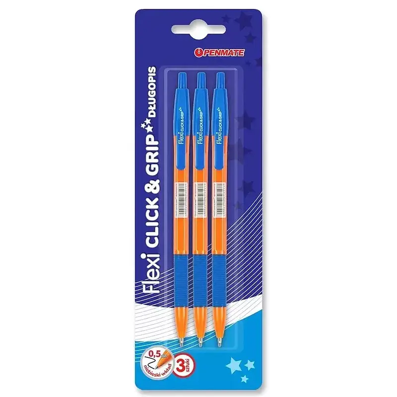 Długopis flexi clic & grip penmate 3 szt. Blister