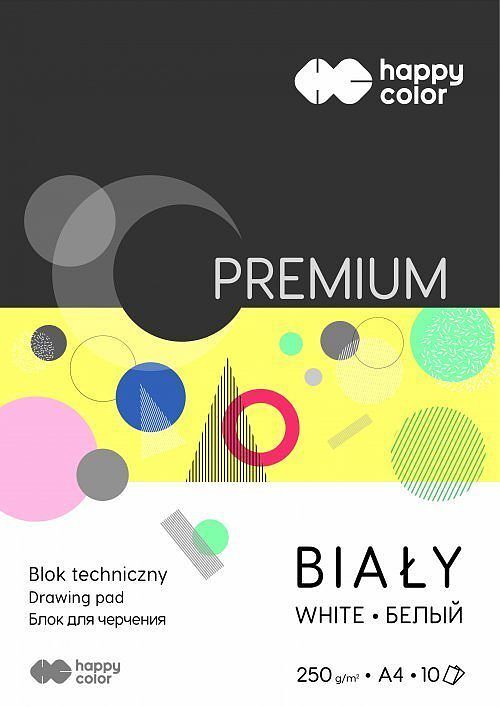 Blok techniczny biały a4 premium 250g happy color pakiet 20sztuk