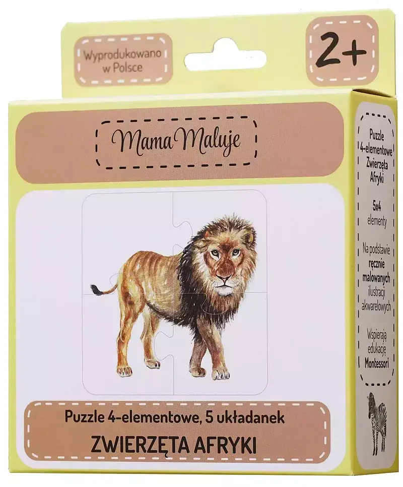 Puzzle 4 elementowe zwierzęta afryki