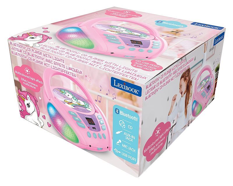 Odtwarzacz cd bluetooth jednorożec z efektami świetlnymi rcd109uni