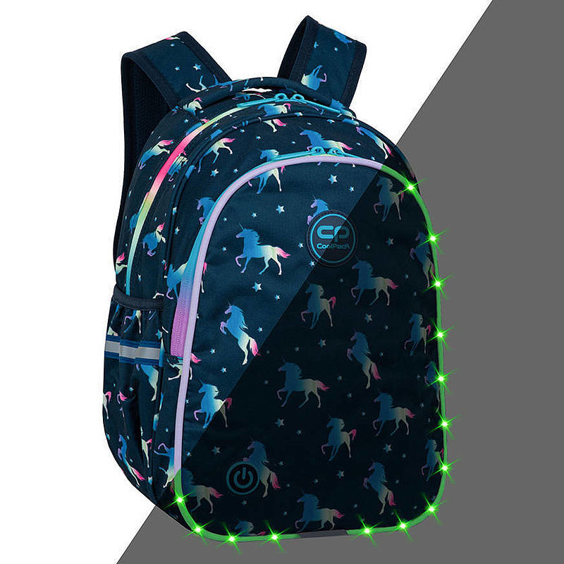 Plecak 2-komorowy coolpack jimmy led blue unicorn