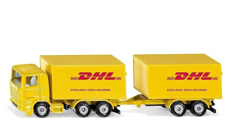Ciężarówka z przyczepą firmy dhl siku 16 s1694