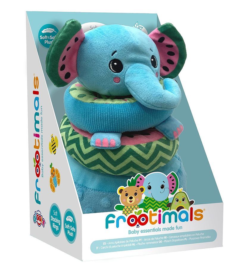 Przytulanka pluszowa uspokajająca piramidka pluszowa frootimals melany melephant