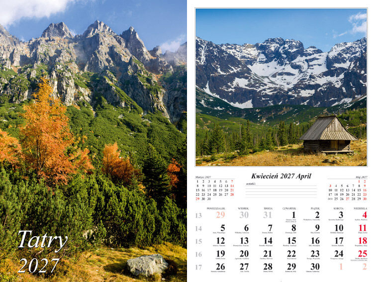 Kalendarz 2027 ścienny 7-k Tatry