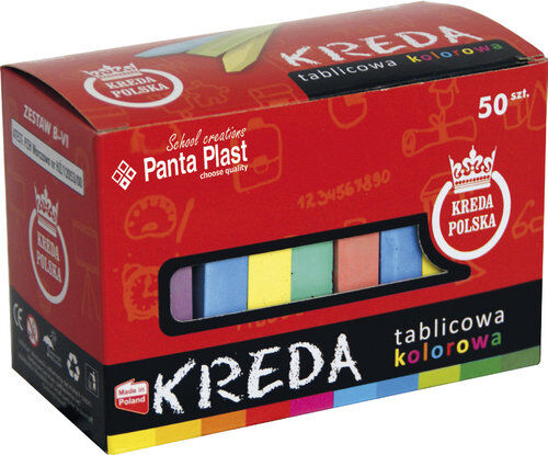 Kreda b6 kwadratowa kolorowa 50 sztuk