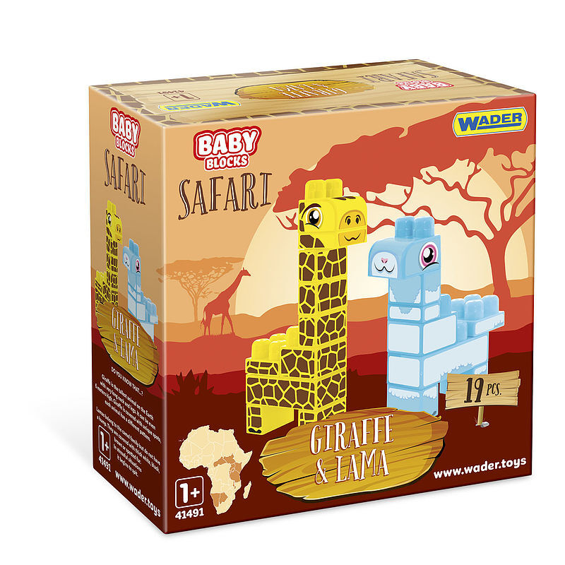 Klocki safari baby blocks żyrafa i lama 41500