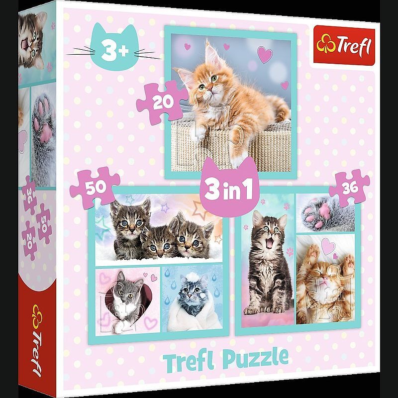 Puzzle 3w1 słodkie zwierzaki 34862
