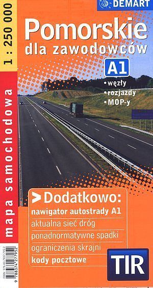 Pomorskie dla zawodowców. TIR. Mapa samochodowa w skali 1:250 000