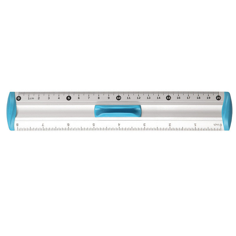 Linijka aluminiowa tetis 20 cm uchwyt niebieski