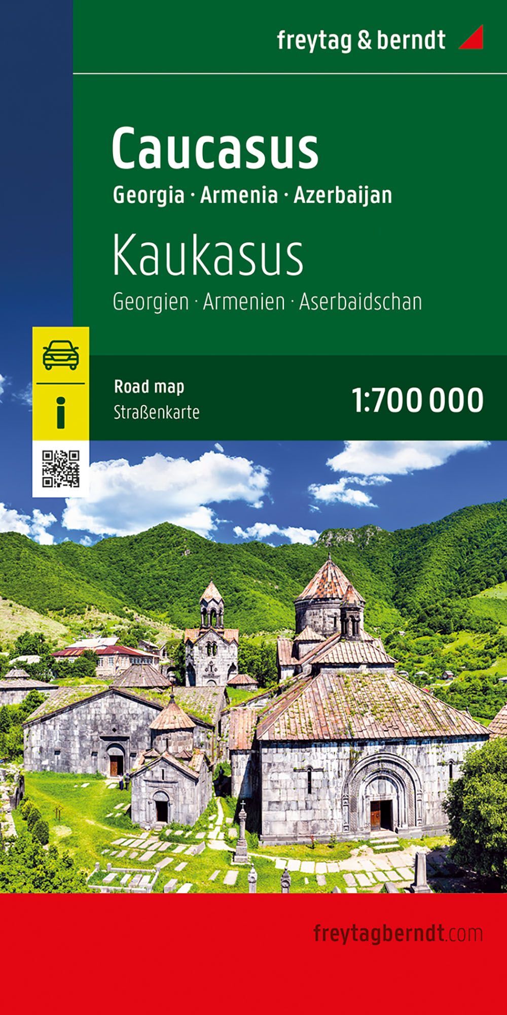 Mapa Kaukaz Gruzja Armenia Azerbejdżan 1:700 000