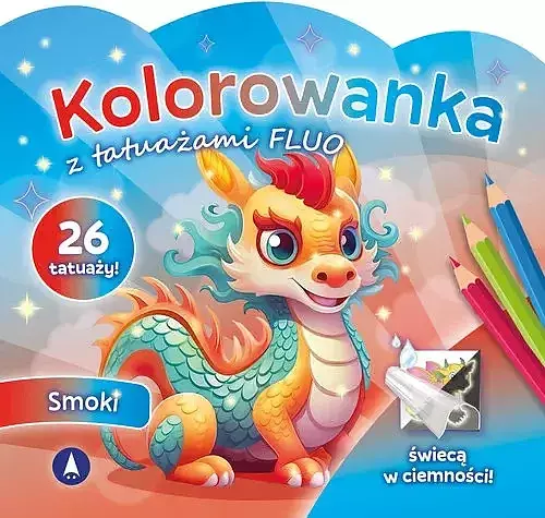 Kolorowanka z tatuażami FLUO Smoki