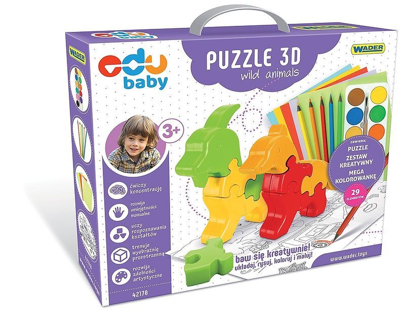 Puzzle 3d dzikie zwierzęta 42170