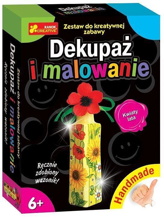 Dekupaż i malowanie kwiaty lata