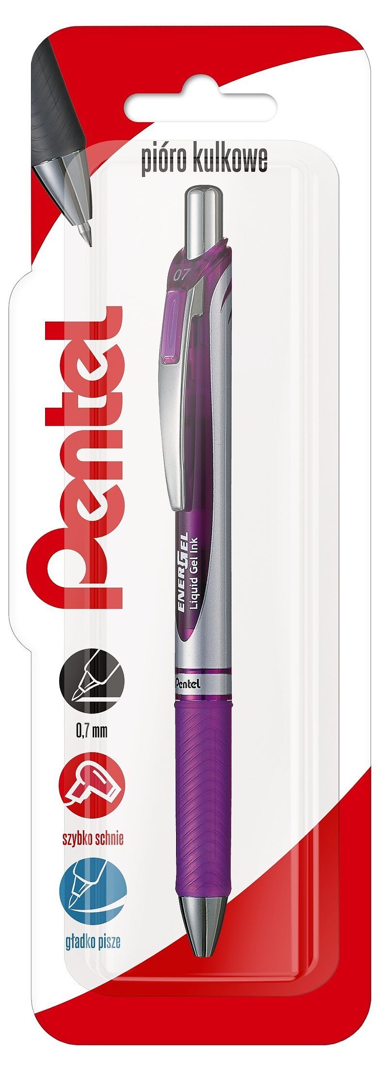 Pióro kulkowe 0,7 mm energel bl77 fioletowy 1 szt