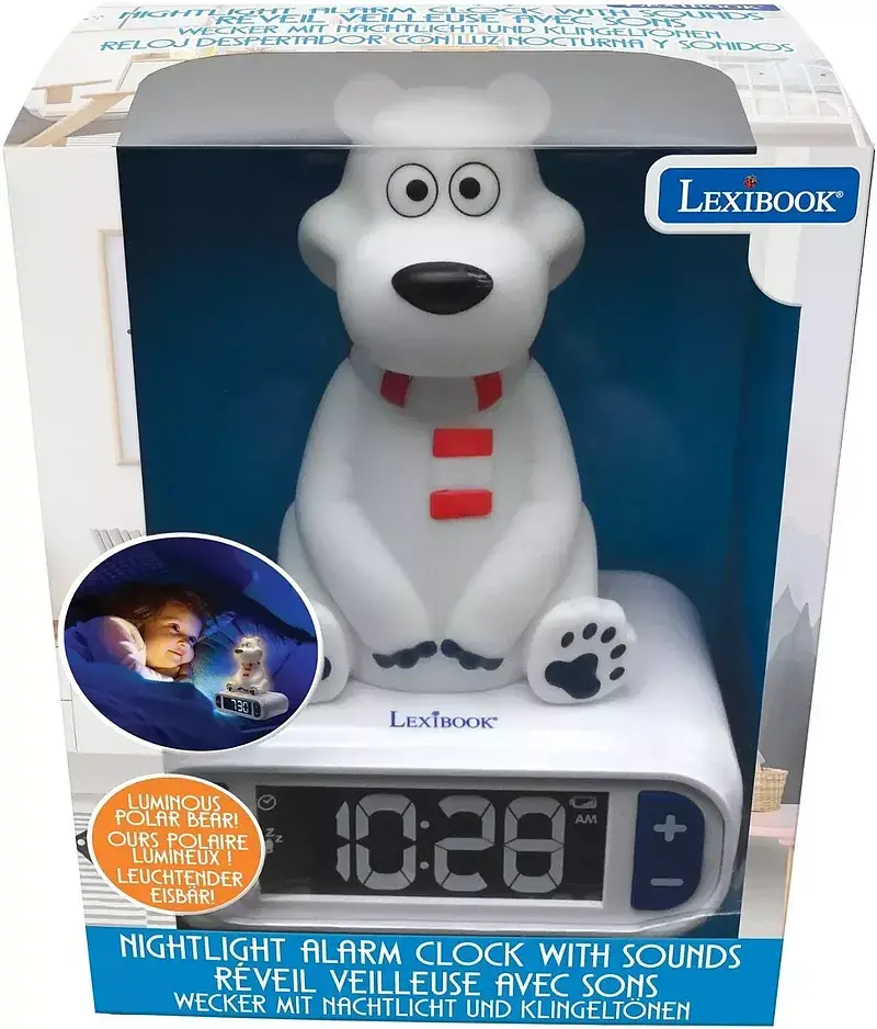 Lampka nocna budzik cyfrowy lexibook rl800pb