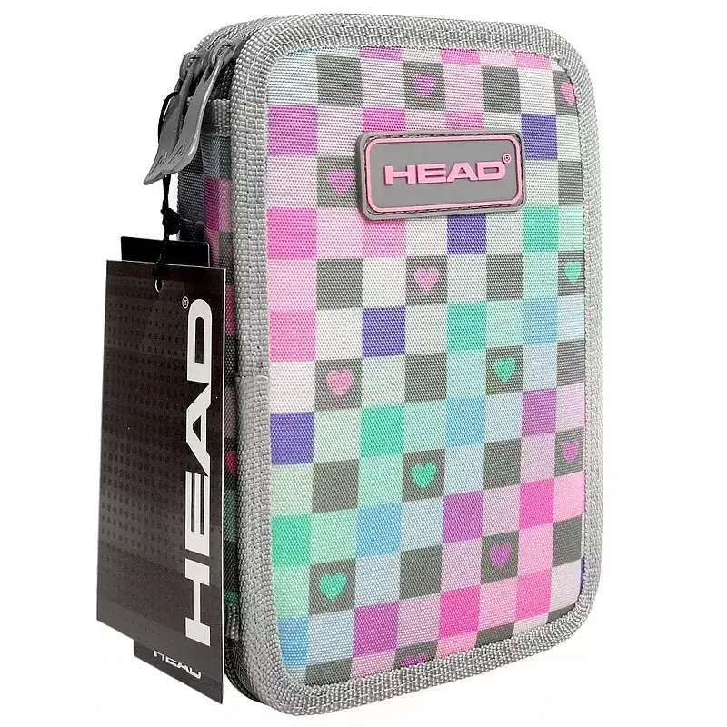 Piórnik podwójny bez wyposażenia head checkered hearts