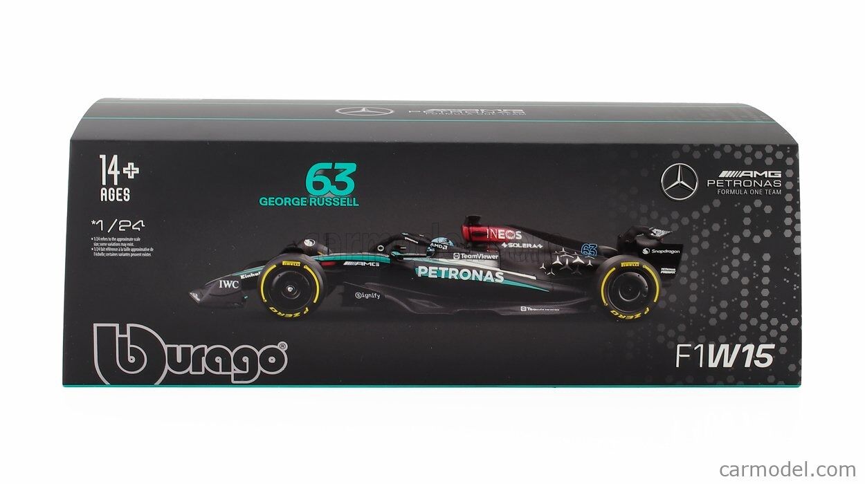 Bburago Model 1:24 BOLID F1 Mercedes AMG W15 2024 George Russell 18-28063