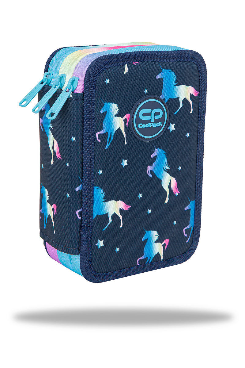 Piórnik 3-komorowy z wyposażeniem coolpack jumper 3 blue unicorn
