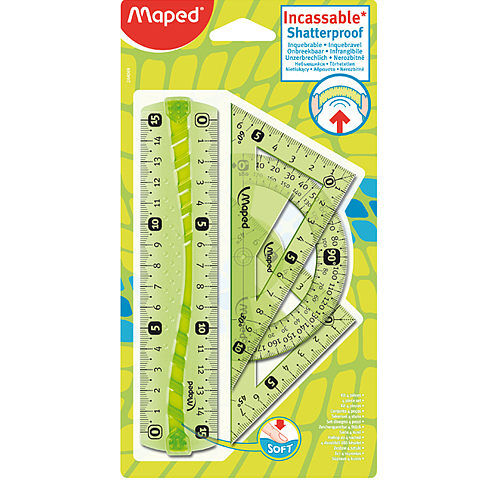 Zestaw geometryczny maped mini linijki niełamliwe