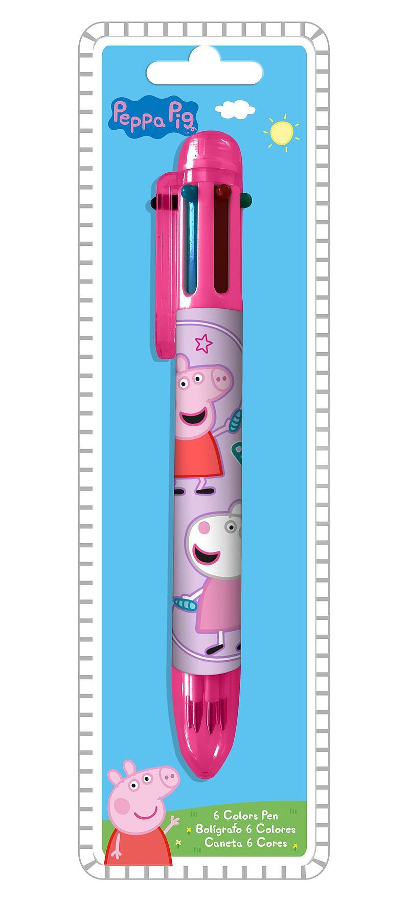 Długopis 6 kolorów peppa pig pp17108
