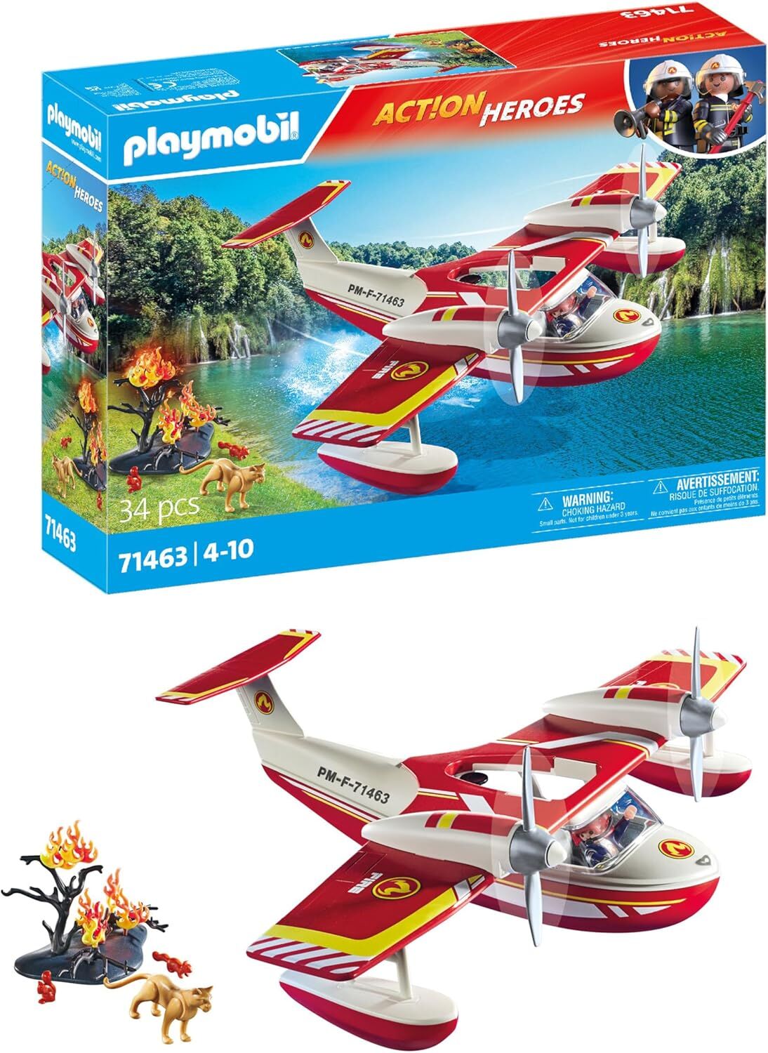 Playmobil Samolot straży pożarnej z funkcją gaszenia pożaru 71463