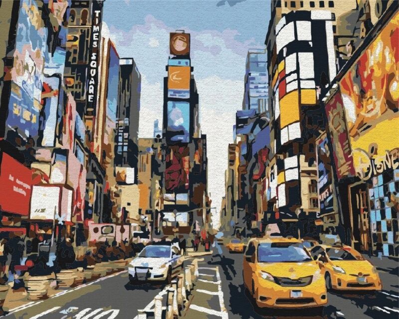 Malowanie po numerach BRUSHME 40x50 cm Życie Times Square