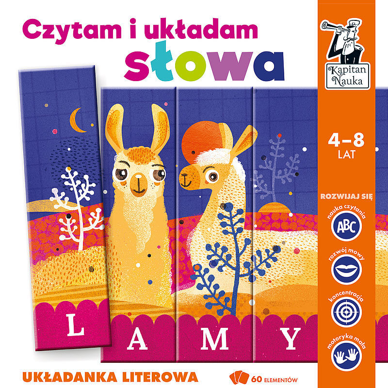 Kapitan Nauka. Czytam i układam słowa. Układanka literowa