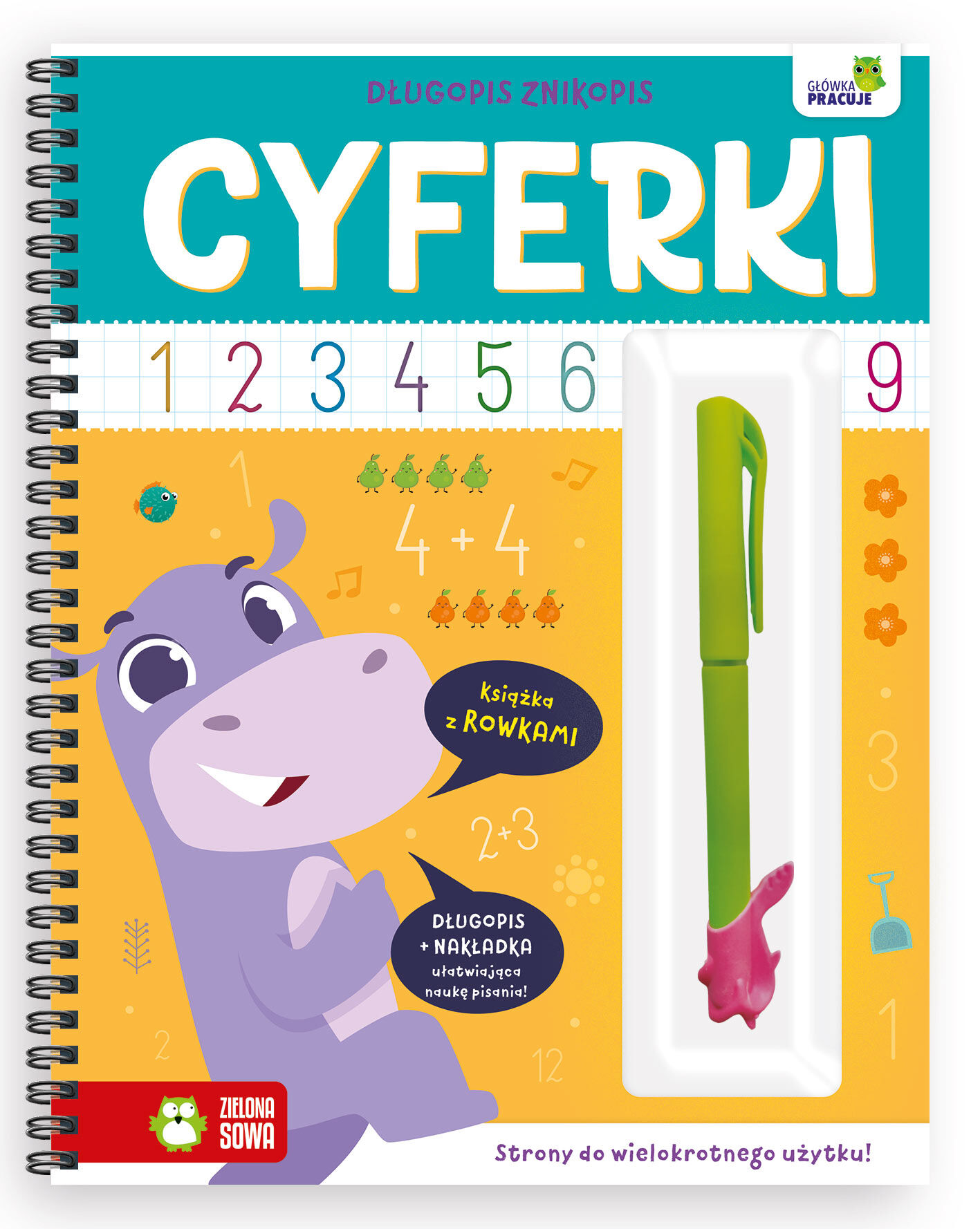 Długopis znikopis. Cyferki